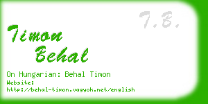 timon behal business card